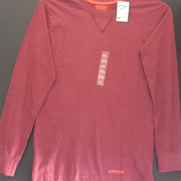 BOTTOMS OUT MEN Small SM Crew Neck NWT Maroon Red - Picture 3 of 8